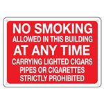 No Smoking Allowed in this Building at Any Time  Sign